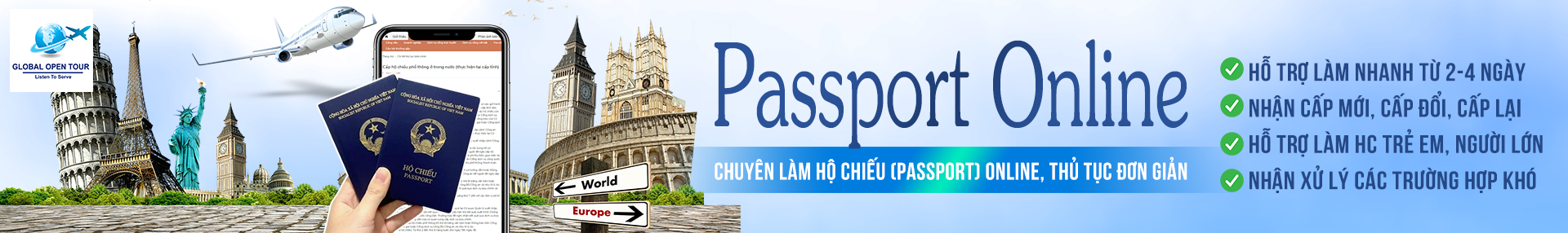Dịch vụ làm Passport Online toàn quốc