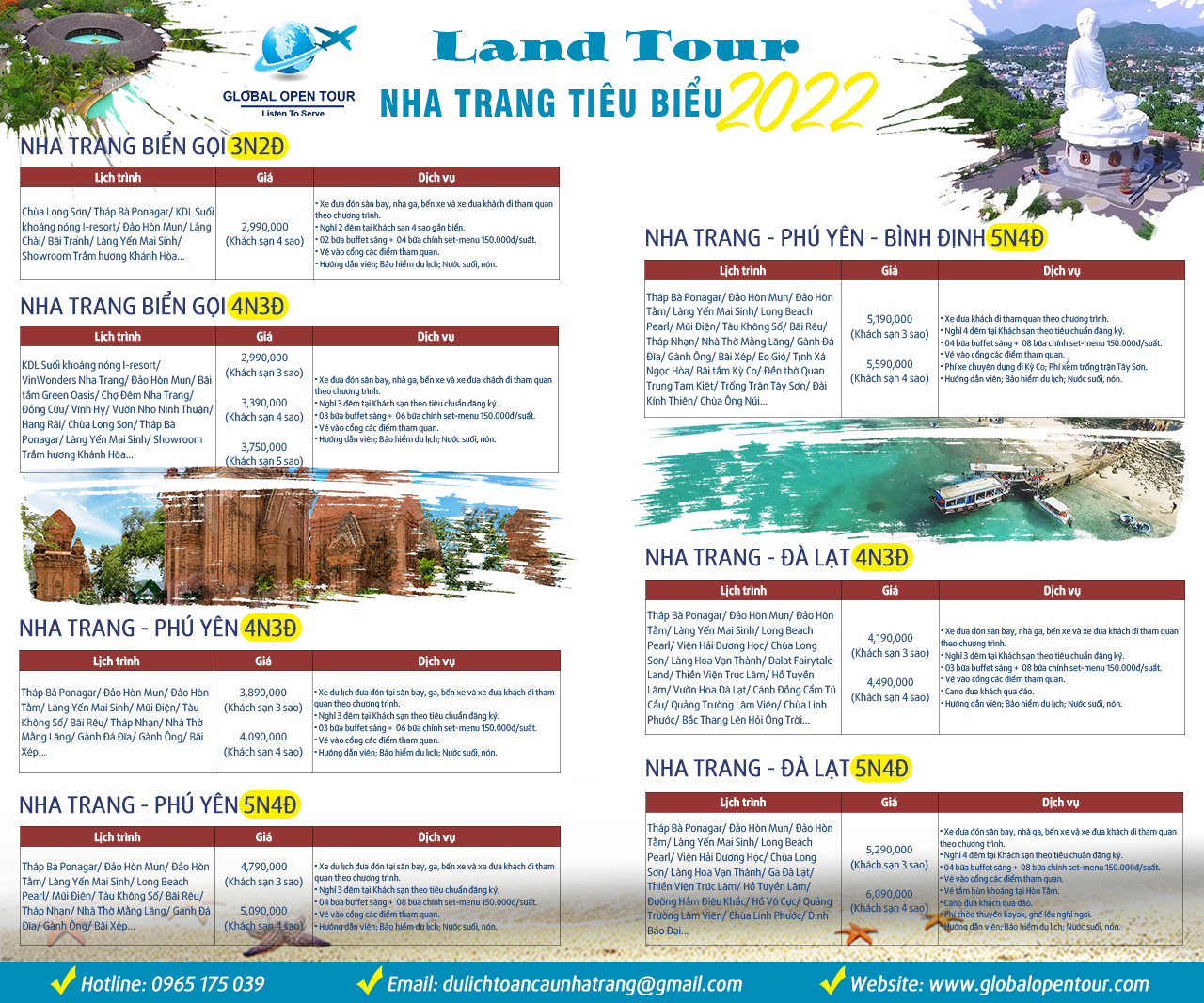 Land Tour Nha Trang tiêu biểu 2022