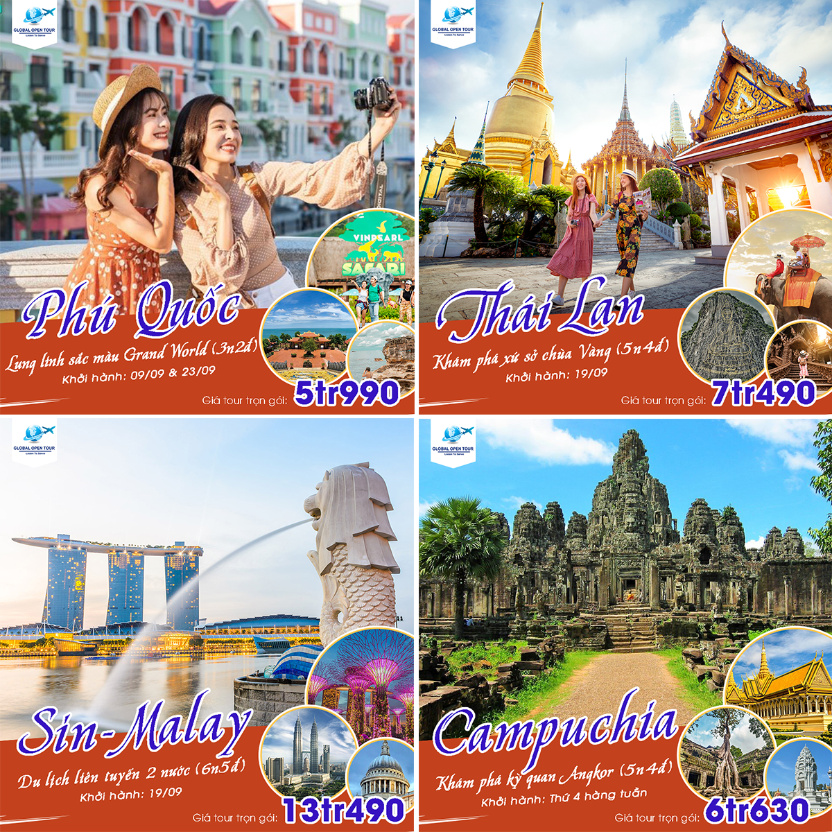 Lịch khởi hành các tour trong tháng 9