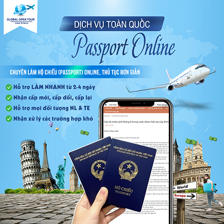 Dịch vụ làm hộ chiếu online toàn quốc