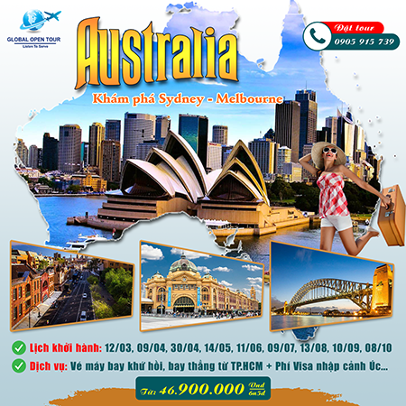 Tour nước Úc xứ sở diệu kỳ